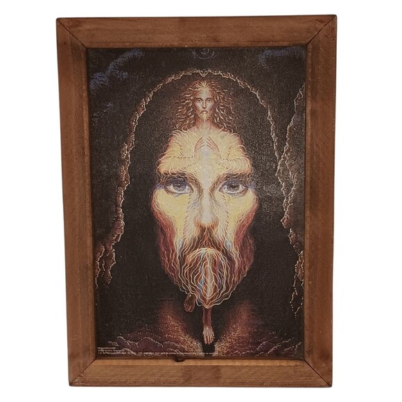 Octavio Ocampo "Resurrection" Vintage 2000 Jesus Art Print Wood Frame 13" x 18" - Picture 1 of 16